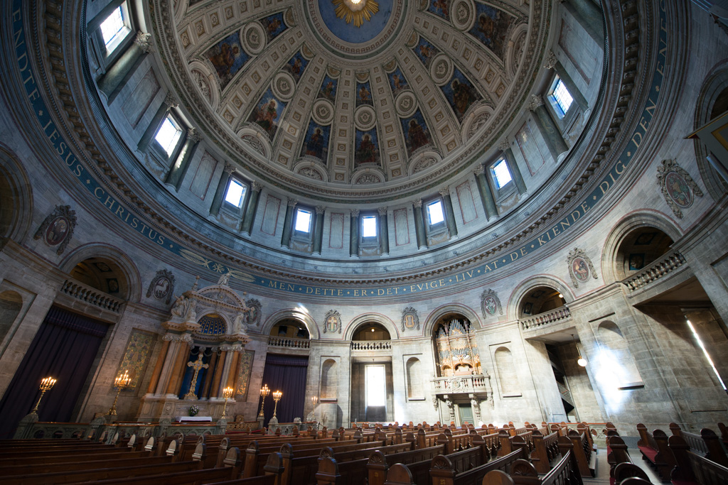 Inside Frederik's church, a breathtaking dome