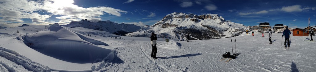 panoramic view of a ski slope