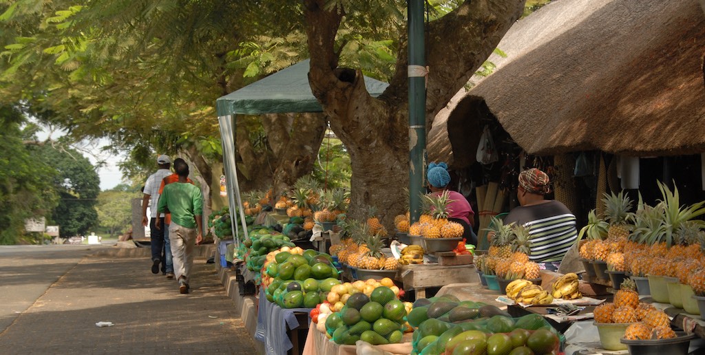 Fruit market on St Lucia's main street