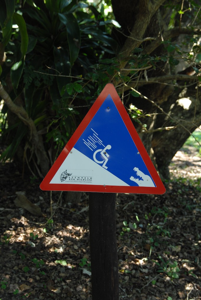 A "traffic" sign in the crocodile centre